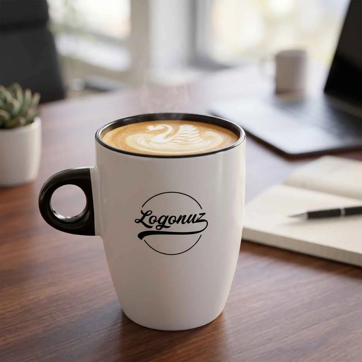 Logo Baskılı Latte Kupa Bardak 2