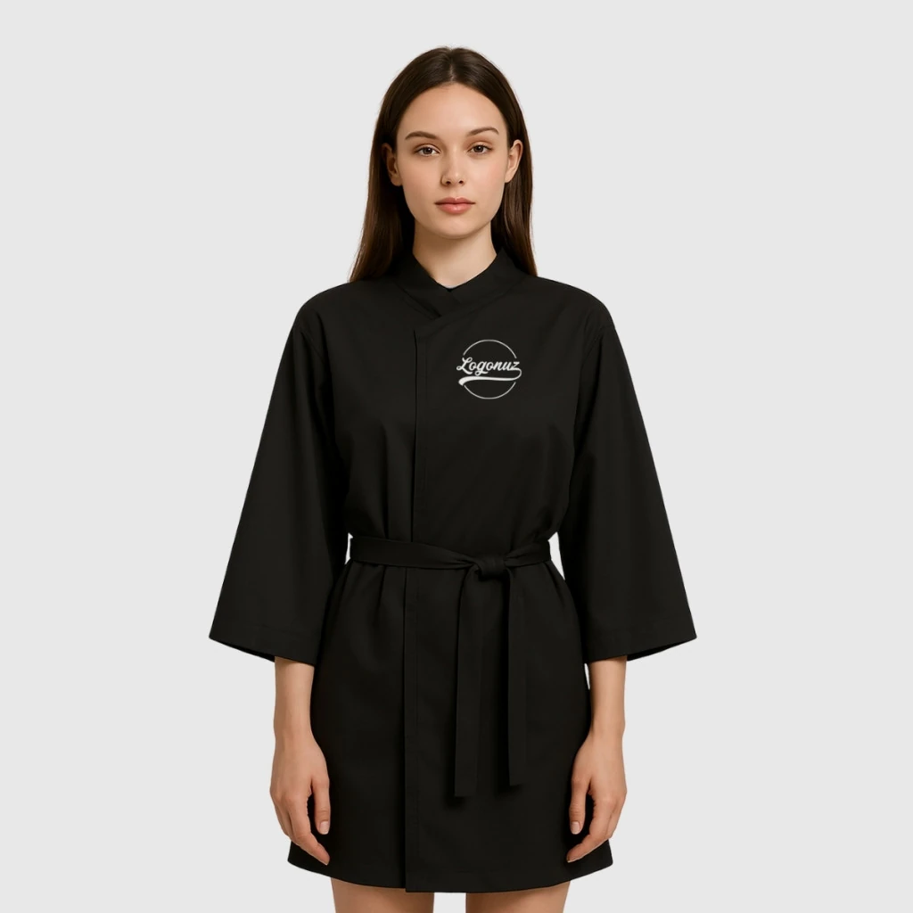 Kuaför Logo Baskılı Micro Kimono