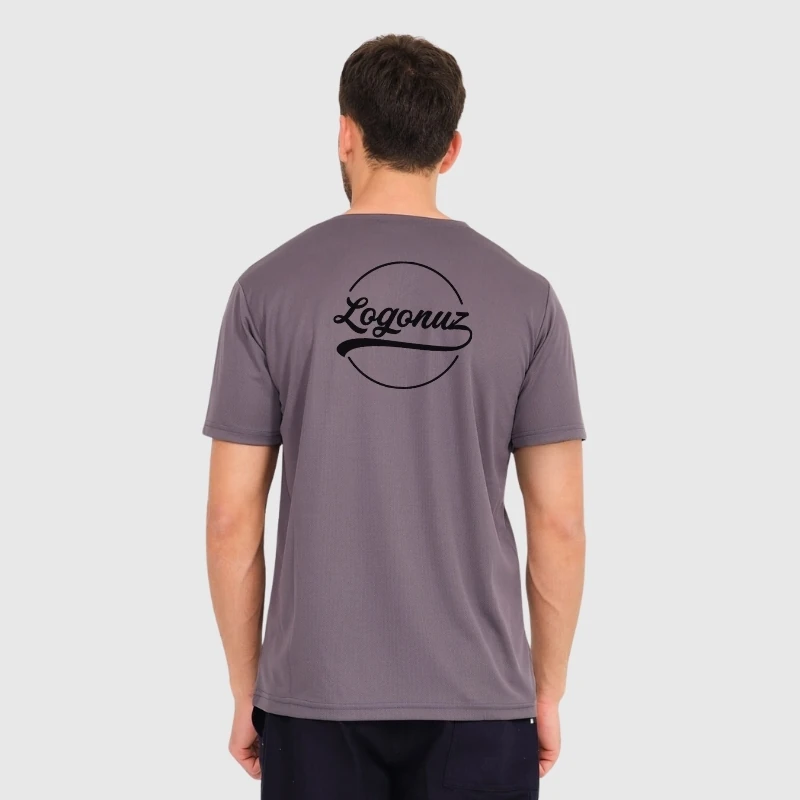 Boya Tutmayan T shirt V Yaka Gri 3
