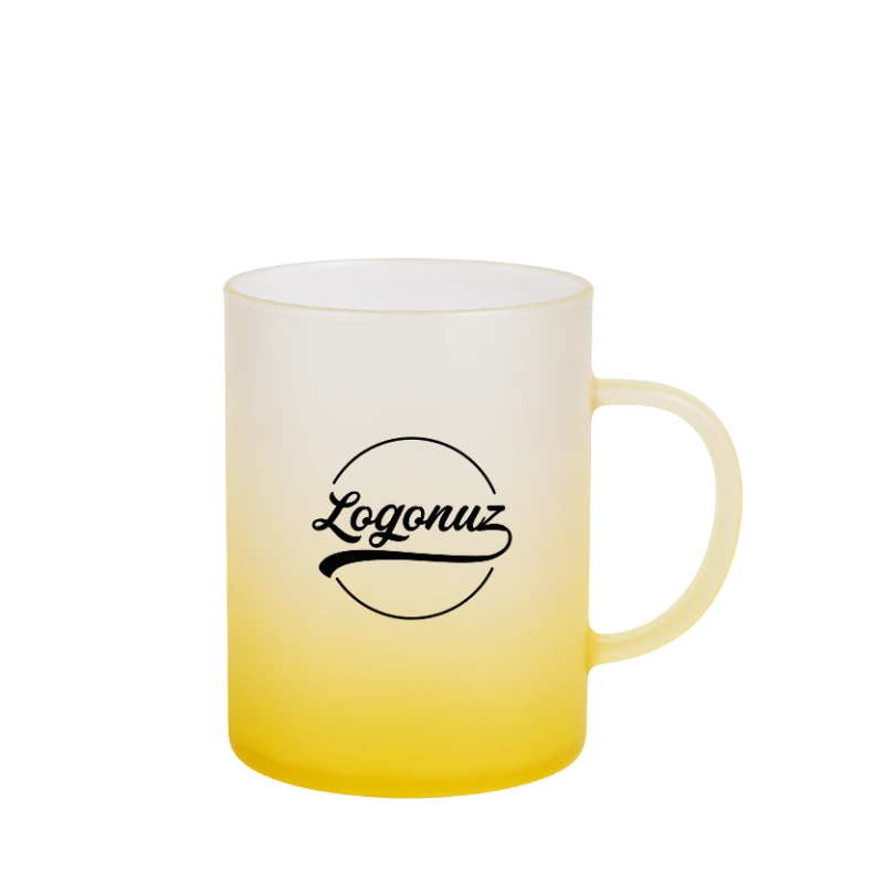 Logo Baskılı Çay Fincanı  Sarı