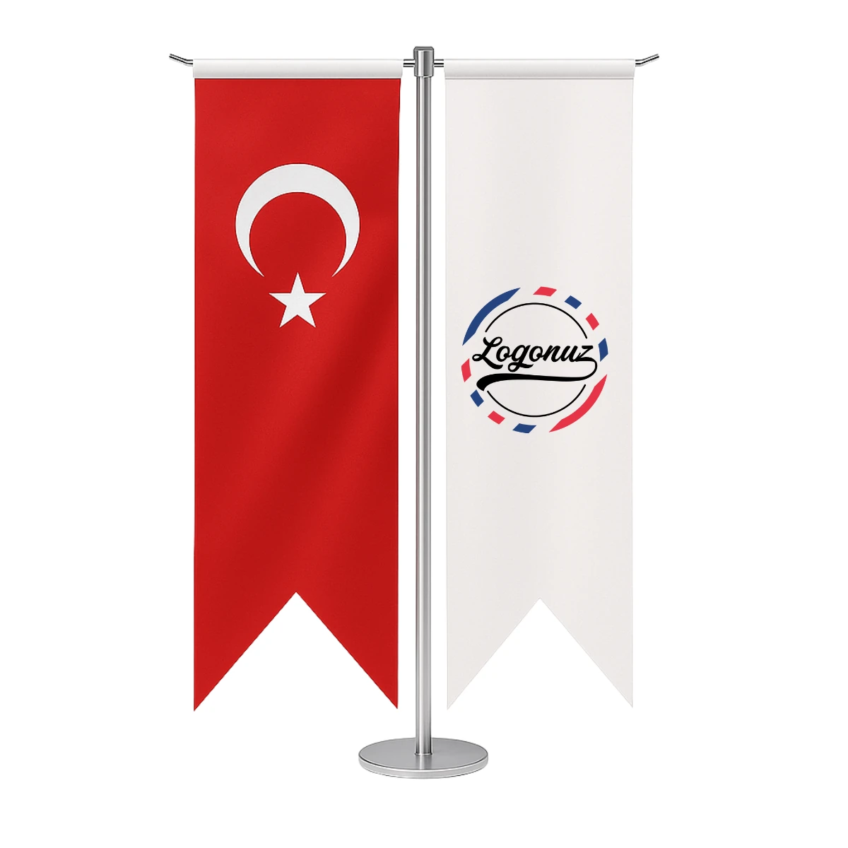Logo Baskılı Kırlangıç Masa Bayrağı