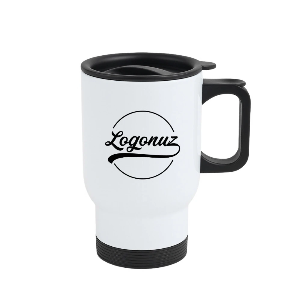 Logo Baskılı Termos Kupa Beyaz - 450 ml
