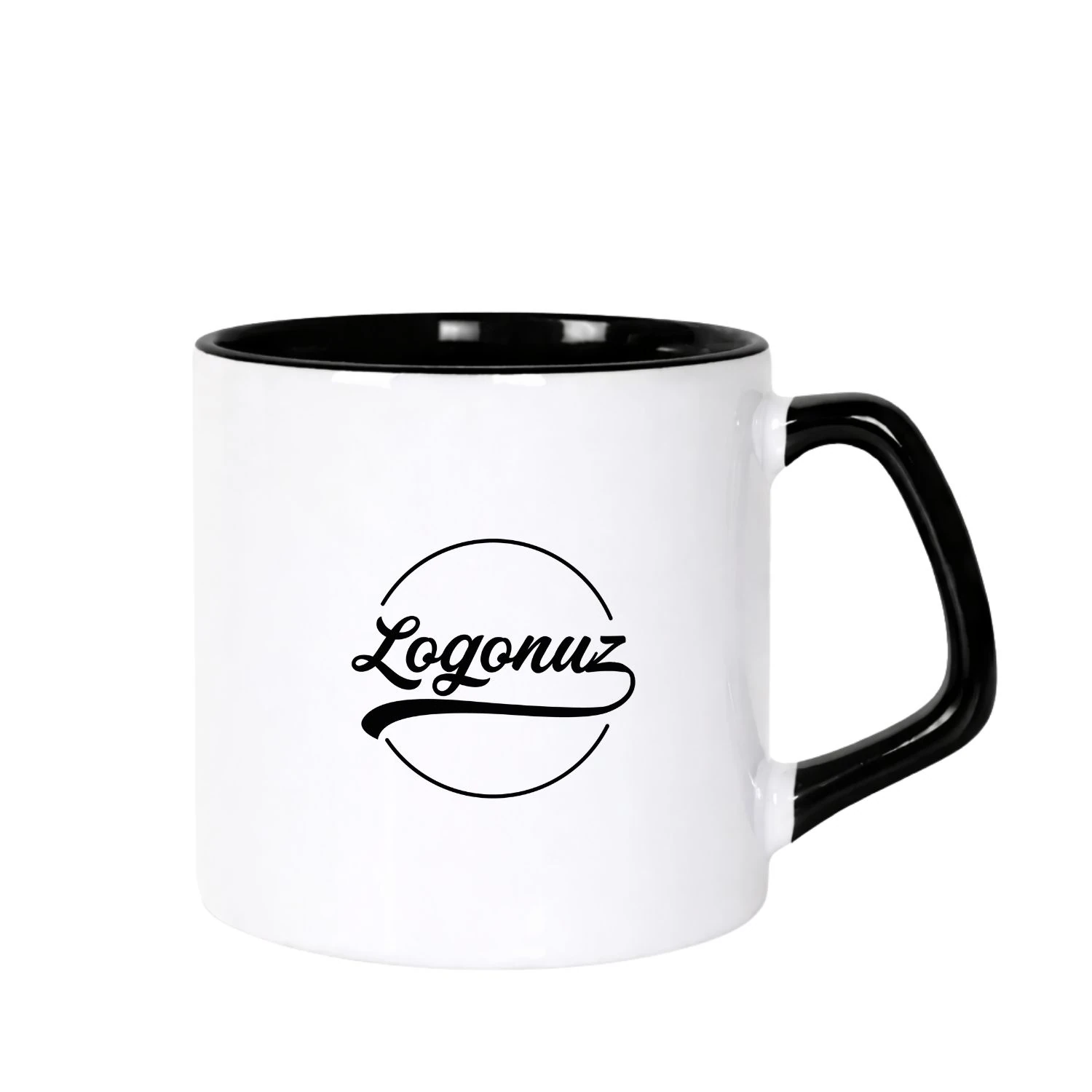 Logo Baskılı Çay Nescafe Fincanı Siyah