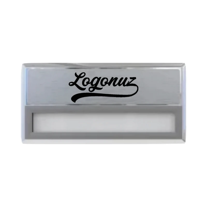 Logo Baskılı Yaka İsimliği / Gümüş Dikdörtgen 3