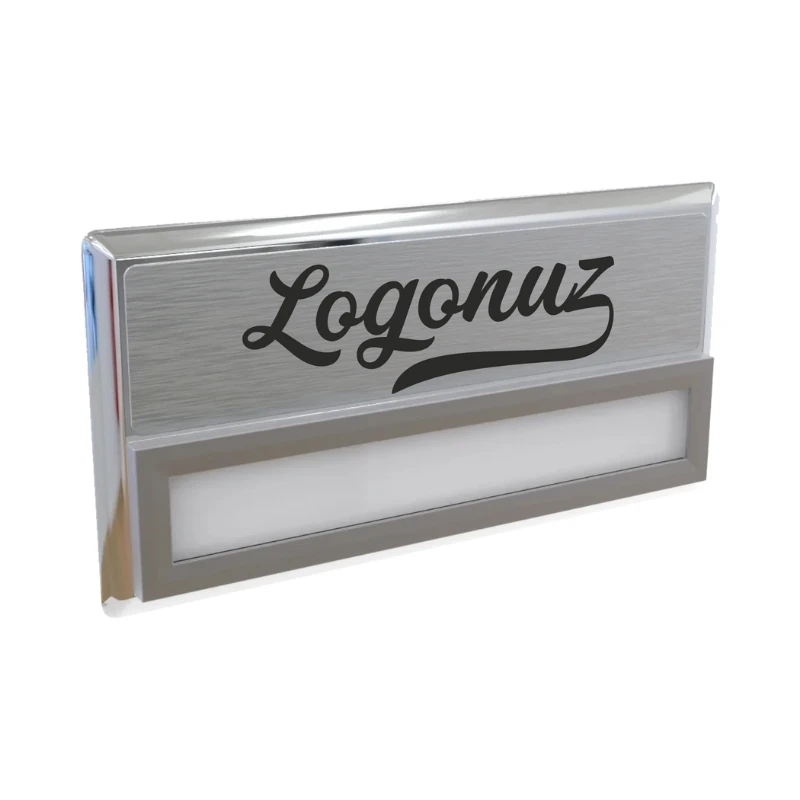 Logo Baskılı Yaka İsimliği / Gümüş Dikdörtgen 4