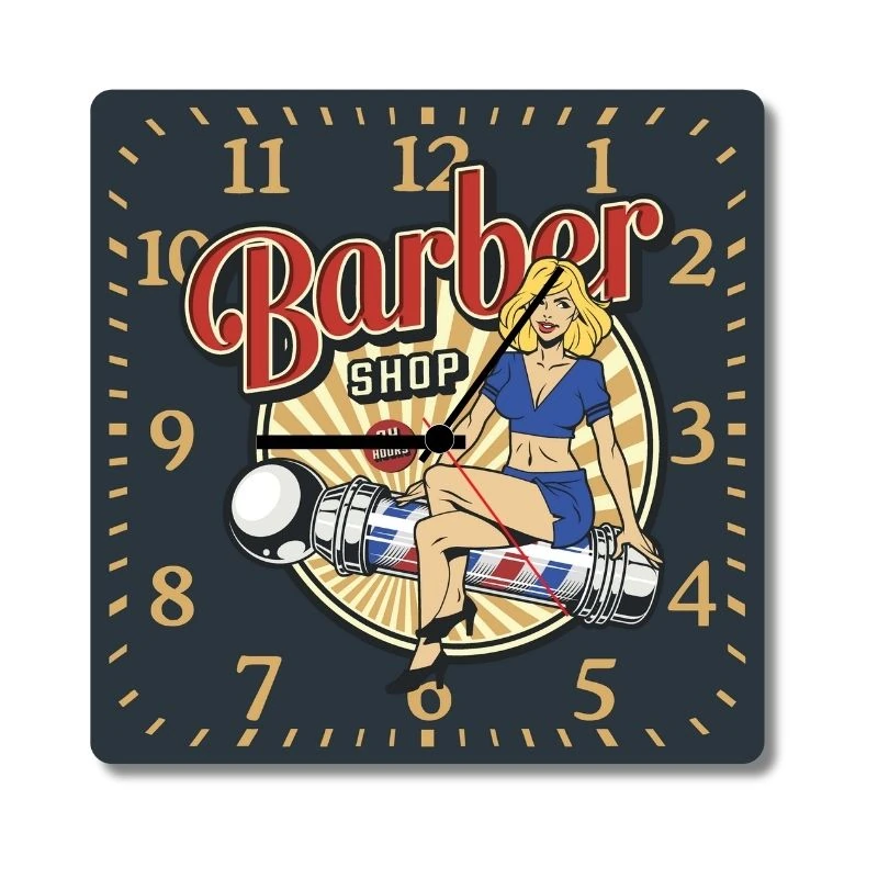 Logo Baskılı Kuaför Saat