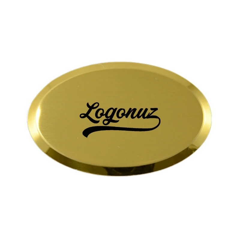 Logo Baskılı Yaka İsimliği Gold Oval 3