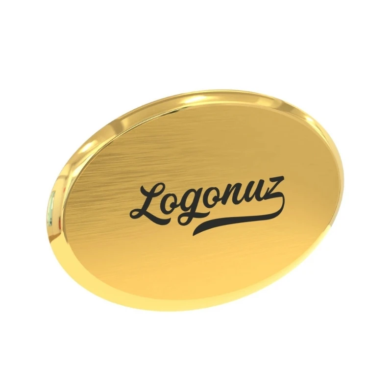 Logo Baskılı Yaka İsimliği Gold Oval 4