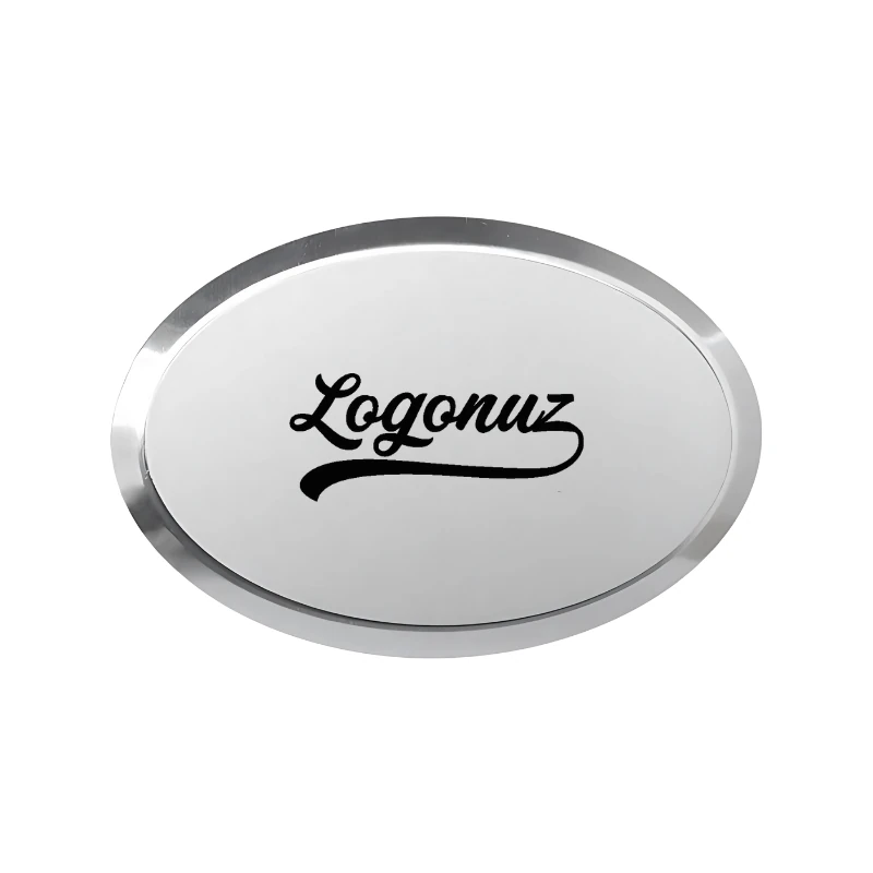 Logo Baskılı Yaka İsimliği Gümüş Oval 3