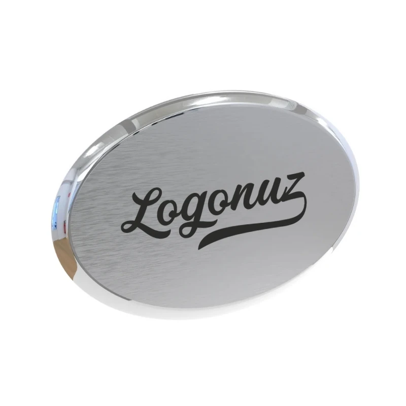 Logo Baskılı Yaka İsimliği Gümüş Oval 4