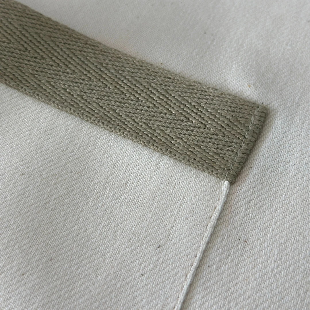 Logo Baskılı Önlük Gabardin Kumaş Krem 7