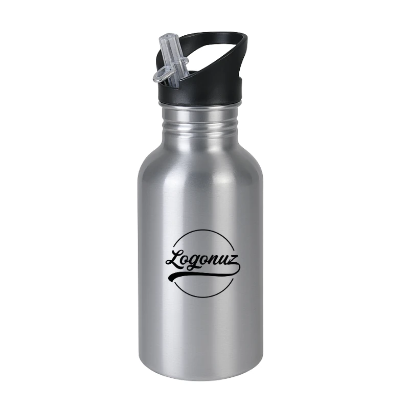 Logolu Kopçalı Pipetli Matara 600 ml