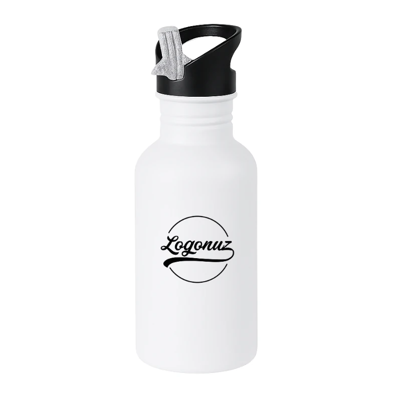 Logolu Kopçalı Pipetli Matara 600 ml