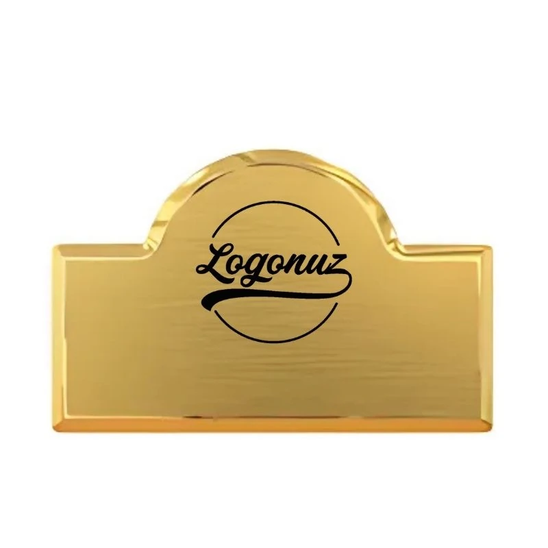 Yaka İsimliği Gold Renk Bombeli