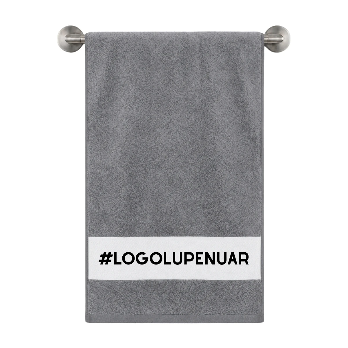 Özel Logo Baskılı Gri Kuaför Havlusu 50x90 cm